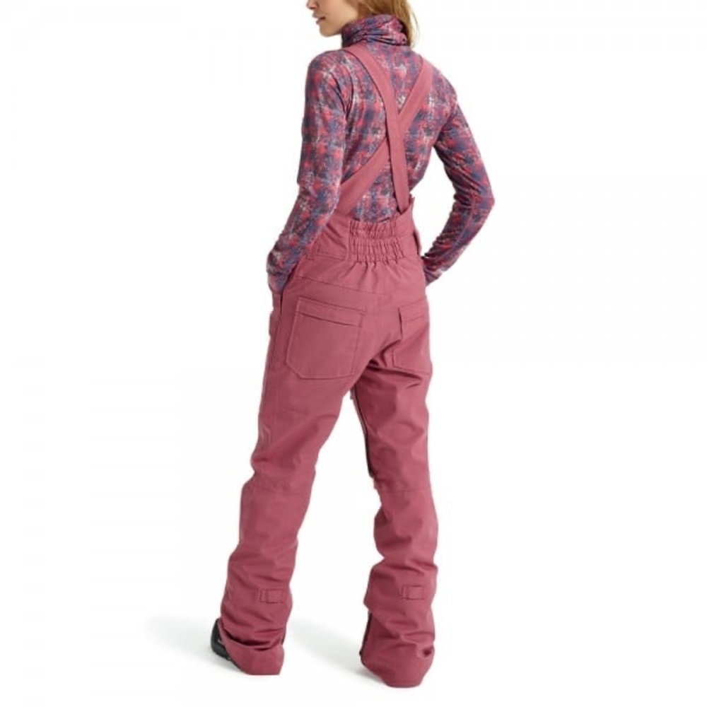 Burton Avalon Women's Rose Brown Pink Snow Bib Overalls - Picture 3 of 12